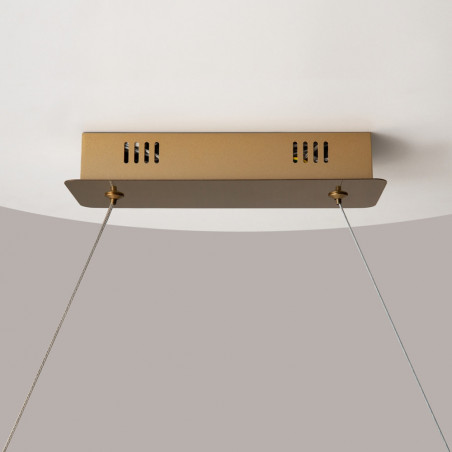 Lampa wisząca kryształowa podłużna Krone LED 120cm przeźroczysty / mosiądz Maytoni