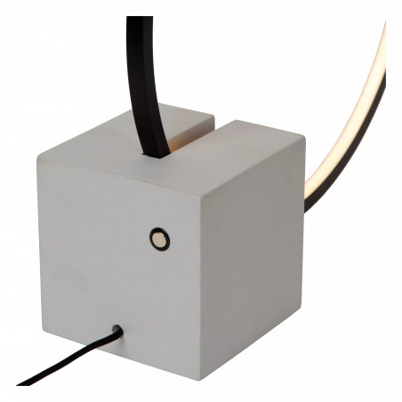 Lampa stołowa nowoczesna na betonowej podstawie Cirkelis LED 30,6cm czarna Lucide