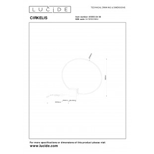 Lampa stołowa nowoczesna na betonowej podstawie Cirkelis LED 79,6cm czarna Lucide