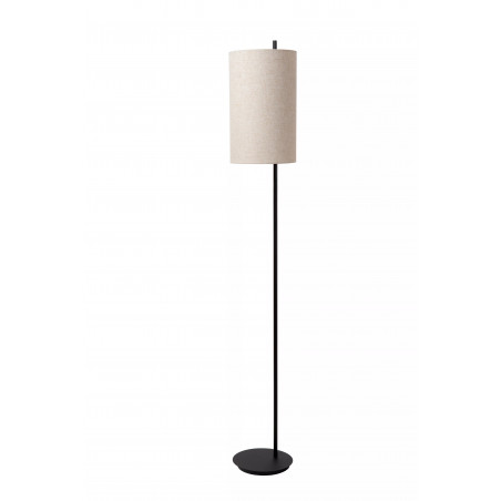 Lampa podłogowa z lnianym abażurem Magic 165cm kremowo-czarna Lucide