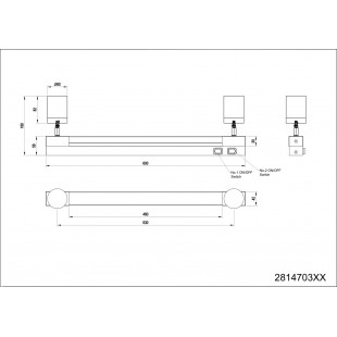 Kinkiet łazienkowy z reflektorkami Enrico LED 60cm chrom Trio