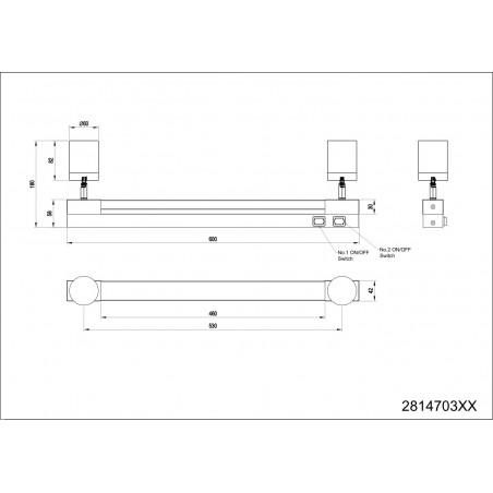 Kinkiet łazienkowy z reflektorkami Enrico LED 60cm chrom Trio