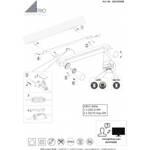 Kinkiet łazienkowy z reflektorkami Enrico LED 60cm chrom Trio