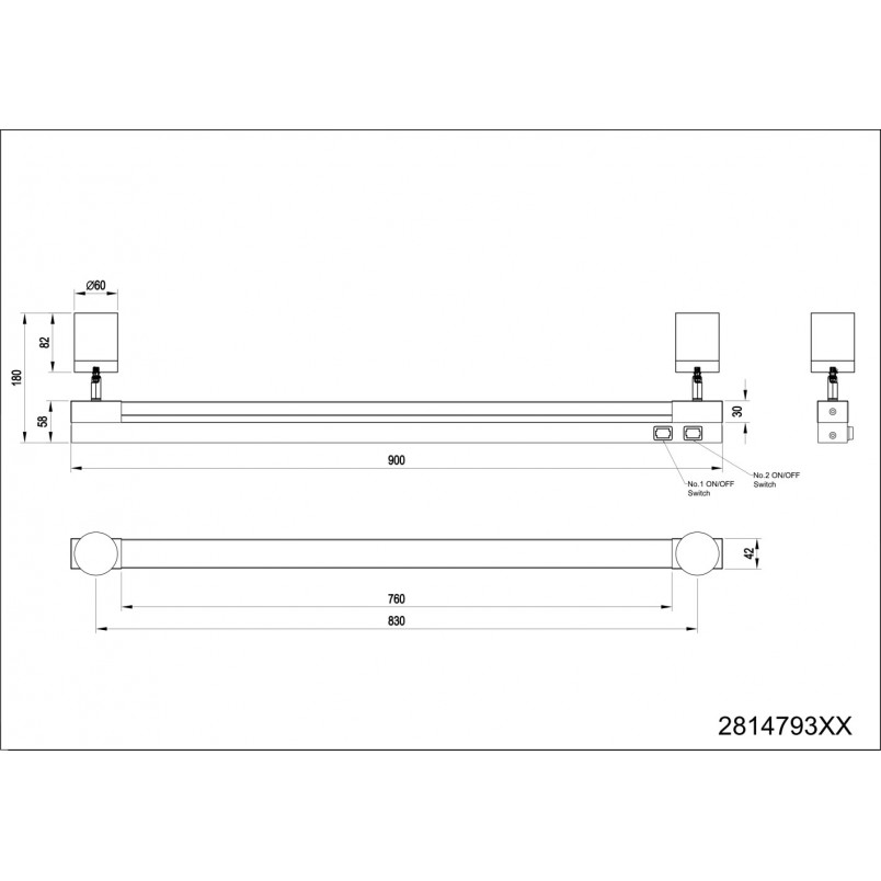 Kinkiet łazienkowy z reflektorkami Enrico LED 90cm chrom Trio