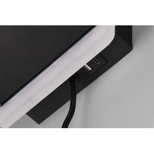 Kinkiet nowoczesny z półką usb i ładowaniem indukcyjnym Fairfield LED czarny mat Trio