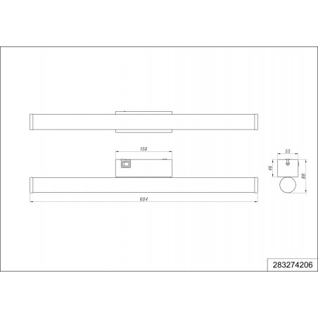 Kinkiet łazienkowy podłużny Mattimo 60cm LED 4000K chrom Trio