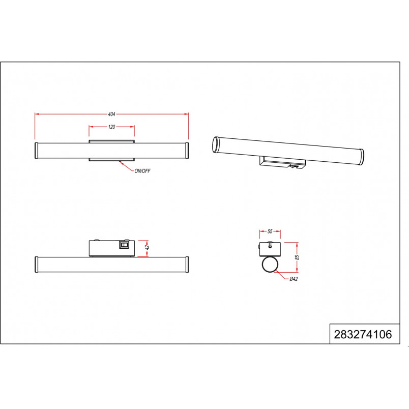 Kinkiet łazienkowy podłużny Mattimo 40cm LED 4000K chrom Trio