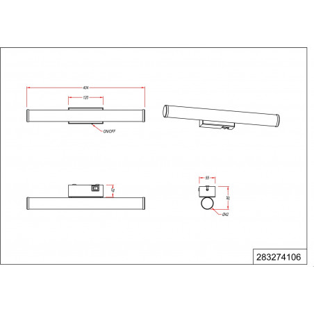 Kinkiet łazienkowy podłużny Mattimo 40cm LED 4000K chrom Trio