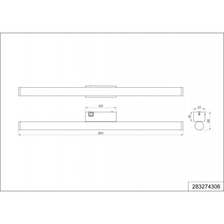 Kinkiet łazienkowy podłużny Mattimo 80cm LED 4000K chrom Trio