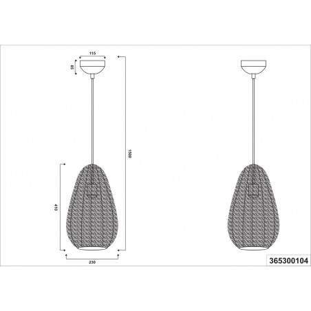 Lampa wisząca orientalna Ziva 23cm patyna Trio