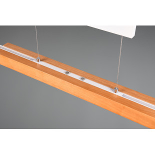 Lampa wisząca podłużna z dotykową regulacją Trajan LED 152cm drewno / biały Trio