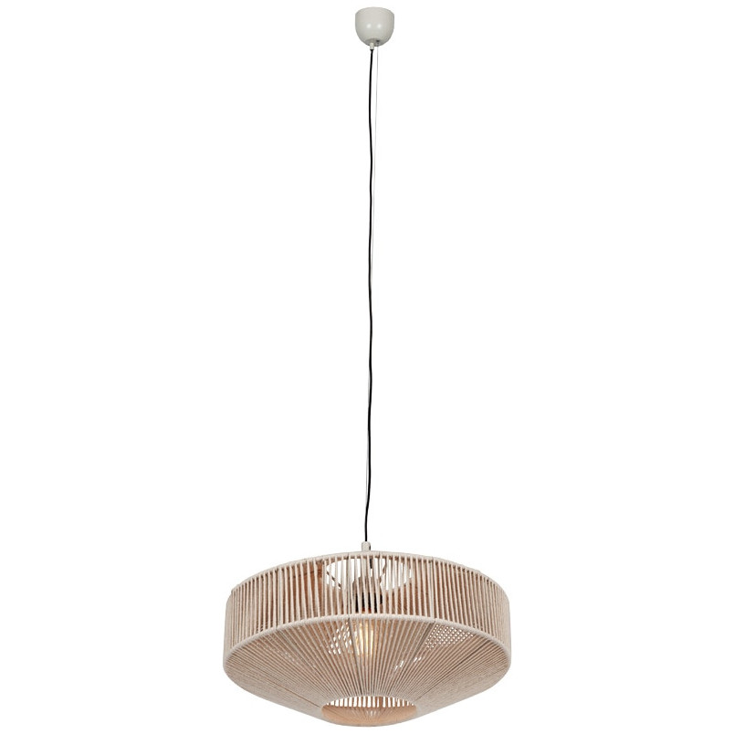 Lampa wisząca sznurkowa japandi Svea 46cm kremowa Trio