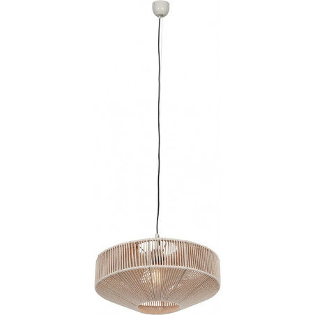 Lampa wisząca sznurkowa japandi Svea 46cm kremowa Trio