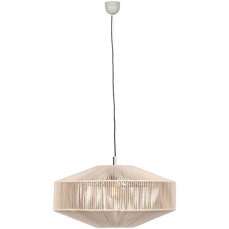 Lampa wisząca sznurkowa japandi Svea 61cm kremowa Trio