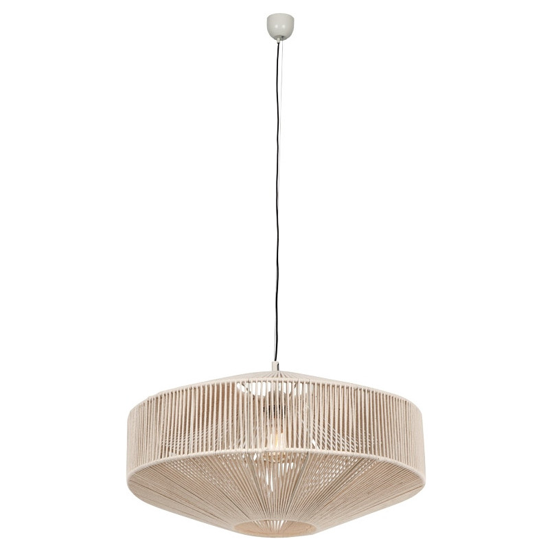 Lampa wisząca sznurkowa japandi Svea 61cm kremowa Trio