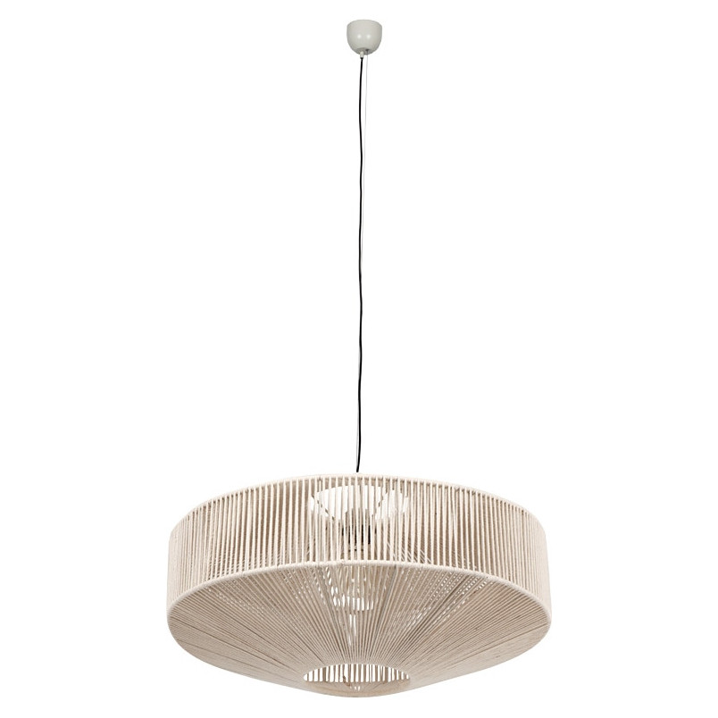 Lampa wisząca sznurkowa japandi Svea 61cm kremowa Trio