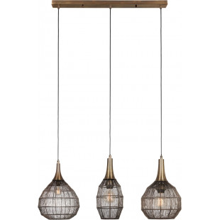 Lampa wisząca orientalna potrójna na listwie Soraya III 86cm patyna Trio