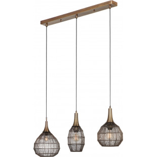 Lampa wisząca orientalna potrójna na listwie Soraya III 86cm patyna Trio