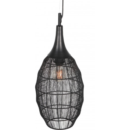 Lampa wisząca orientalna Soraya Slim 26cm czarna Trio