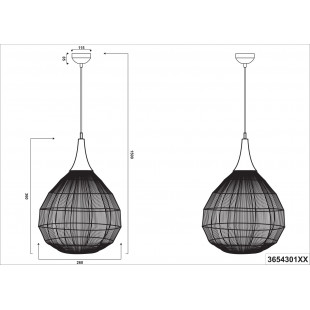 Lampa wisząca orientalna Soraya 26cm patyna Trio