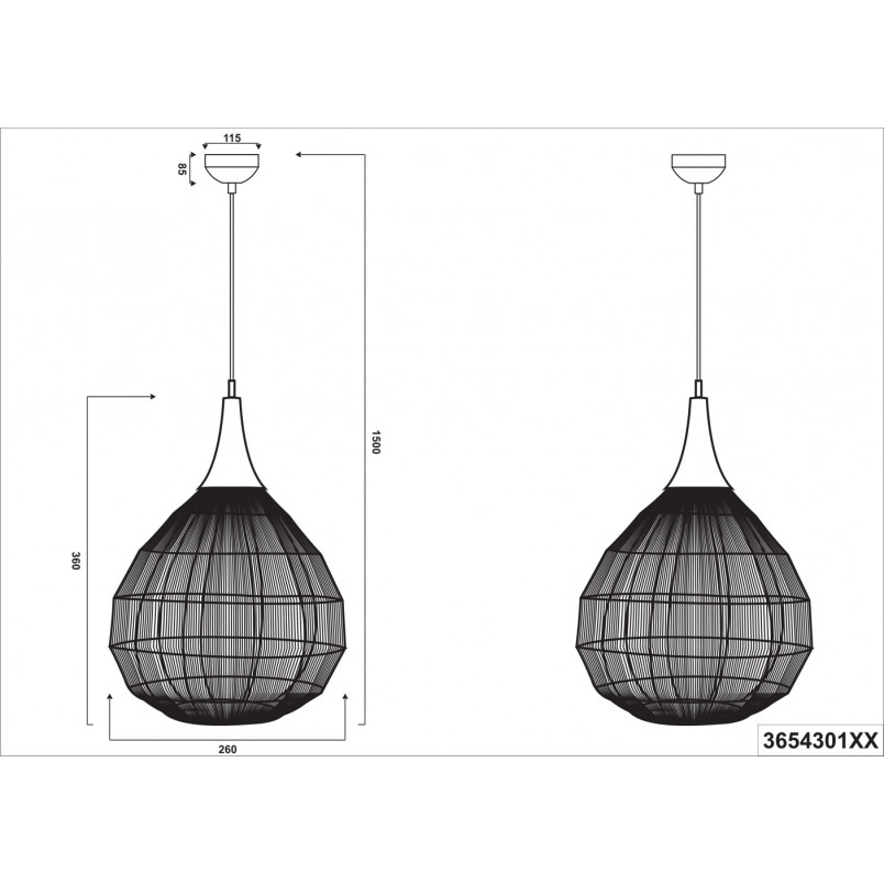 Lampa wisząca orientalna Soraya 26cm patyna Trio