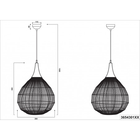 Lampa wisząca orientalna Soraya 26cm patyna Trio