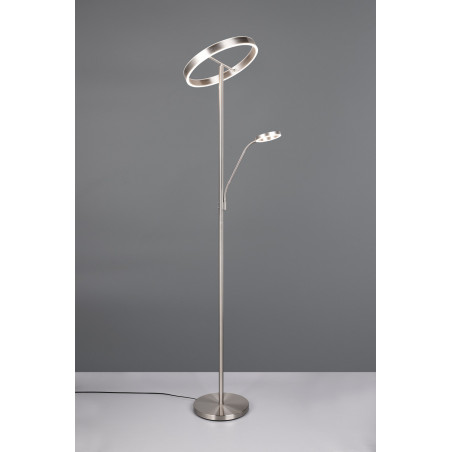 Lampa podłogowa z lampką do czytania i regulacją światła Willis LED 180cm nikiel Trio