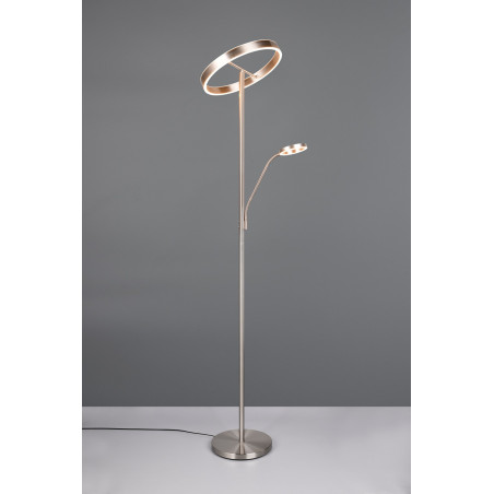 Lampa podłogowa z lampką do czytania i regulacją światła Willis LED 180cm nikiel Trio
