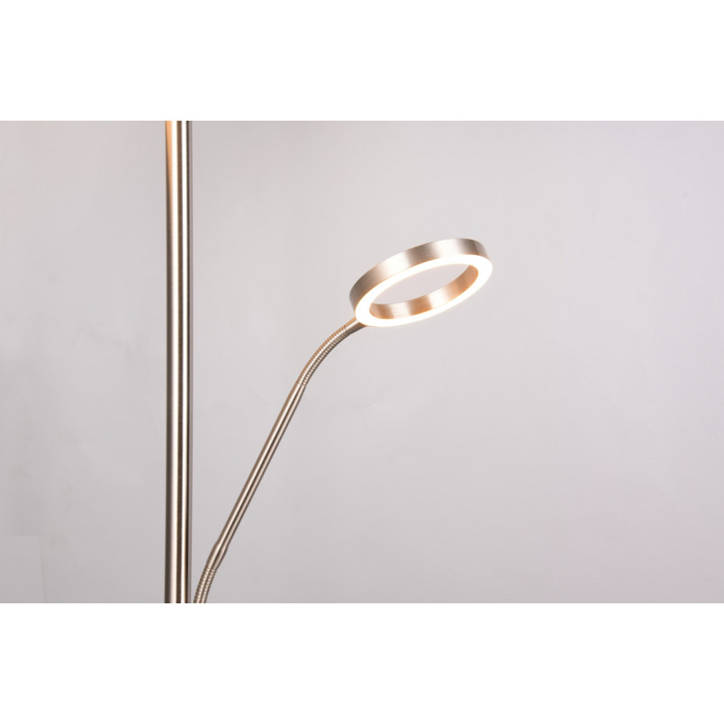 Lampa podłogowa z lampką do czytania i regulacją światła Willis LED 180cm nikiel Trio