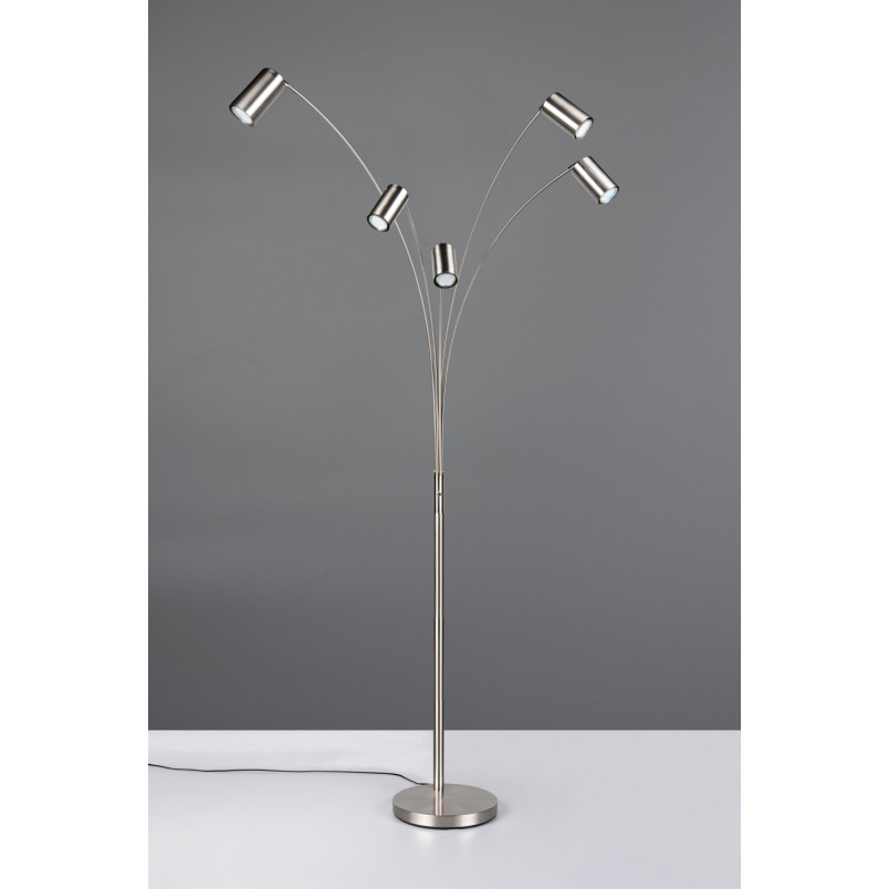 Lampa podłogowa 5 punktowa regulowana Marley 200cm nikiel Trio