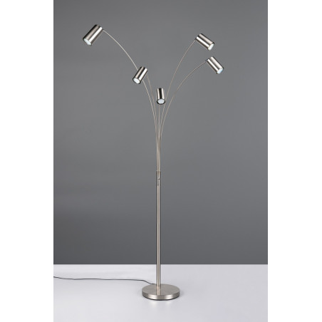 Lampa podłogowa 5 punktowa regulowana Marley 200cm nikiel Trio