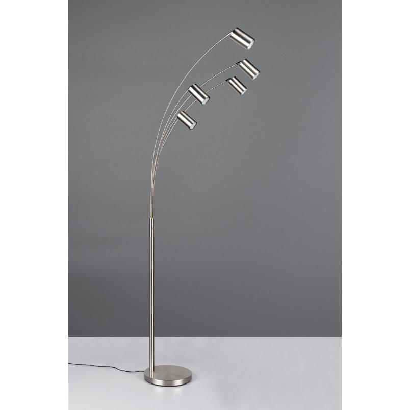 Lampa podłogowa 5 punktowa regulowana Marley 200cm nikiel Trio