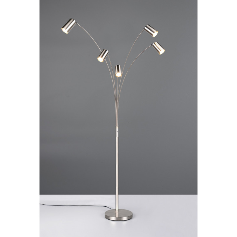 Lampa podłogowa 5 punktowa regulowana Marley 200cm nikiel Trio