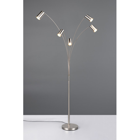 Lampa podłogowa 5 punktowa regulowana Marley 200cm nikiel Trio