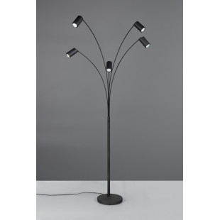 Lampa podłogowa 5 punktowa regulowana Marley 200cm czarna Trio
