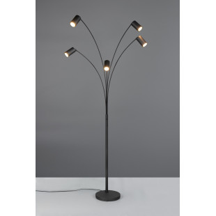 Lampa podłogowa 5 punktowa regulowana Marley 200cm czarna Trio