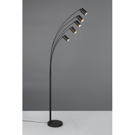 Lampa podłogowa 5 punktowa regulowana Marley 200cm czarna Trio