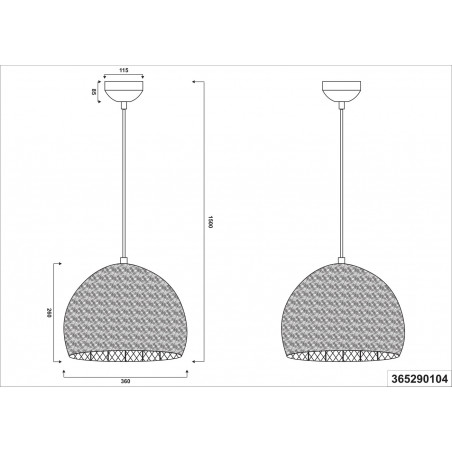 Lampa wisząca orientalna Kamara 35cm patyna Trio