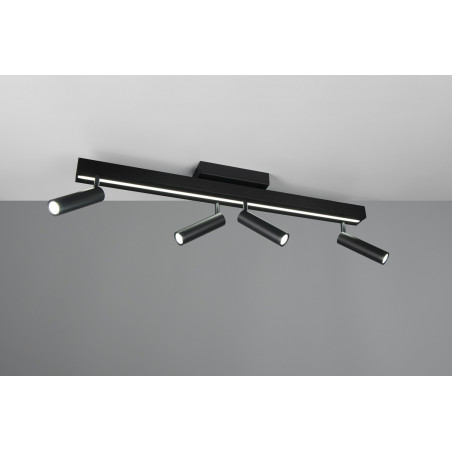 Reflektor sufitowy nowoczesny z pilotem Zeno LED IV 133cm czarny Trio