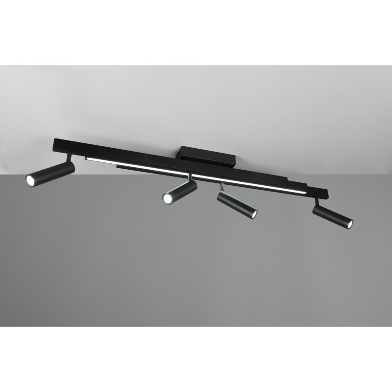 Reflektor sufitowy nowoczesny z pilotem Zeno LED IV 133cm czarny Trio
