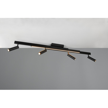 Reflektor sufitowy nowoczesny z pilotem Zeno LED IV 133cm czarny Trio