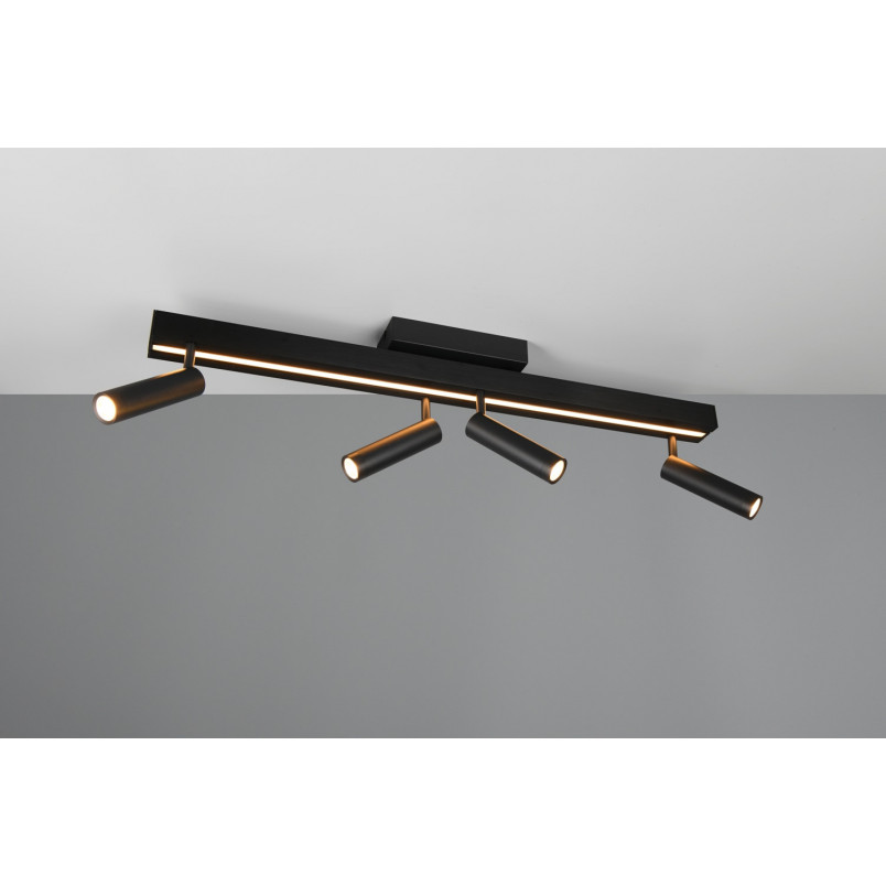 Reflektor sufitowy nowoczesny z pilotem Zeno LED IV 133cm czarny Trio