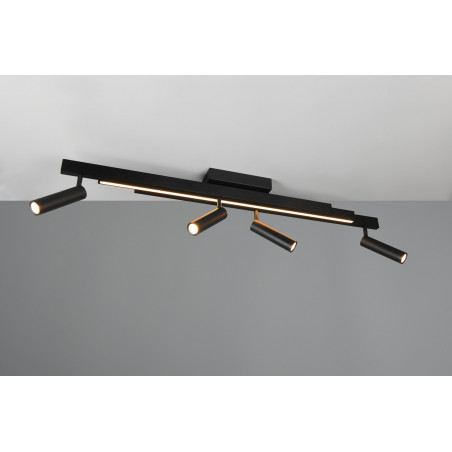 Reflektor sufitowy nowoczesny z pilotem Zeno LED IV 133cm czarny Trio