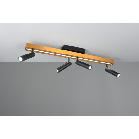 Reflektor sufitowy nowoczesny z pilotem Zeno LED IV 133cm złoty / czarny Trio