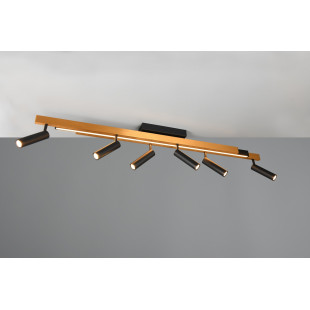 Reflektor sufitowy nowoczesny z pilotem Zeno LED VI 180cm złoty / czarny Trio