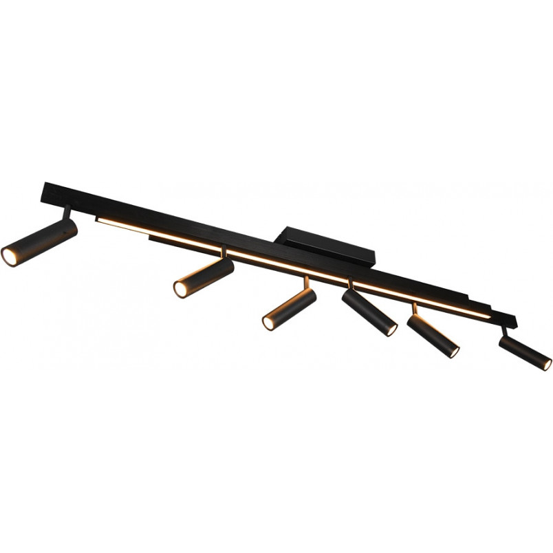 Reflektor sufitowy nowoczesny z pilotem Zeno LED VI 180cm czarny Trio