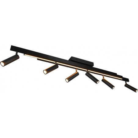 Reflektor sufitowy nowoczesny z pilotem Zeno LED VI 180cm czarny Trio
