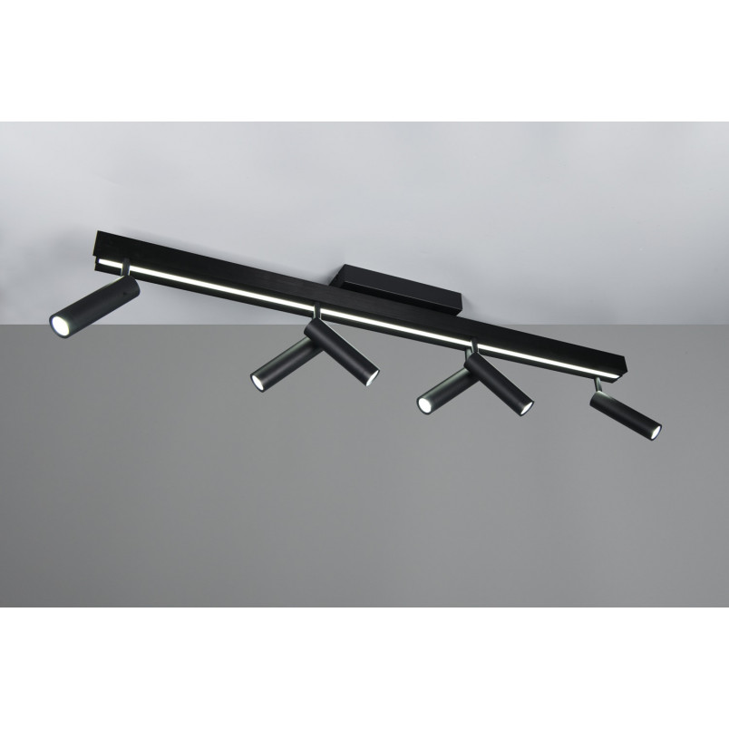 Reflektor sufitowy nowoczesny z pilotem Zeno LED VI 180cm czarny Trio