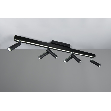 Reflektor sufitowy nowoczesny z pilotem Zeno LED VI 180cm czarny Trio