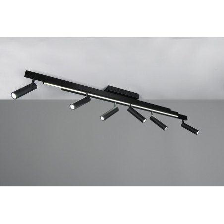 Reflektor sufitowy nowoczesny z pilotem Zeno LED VI 180cm czarny Trio